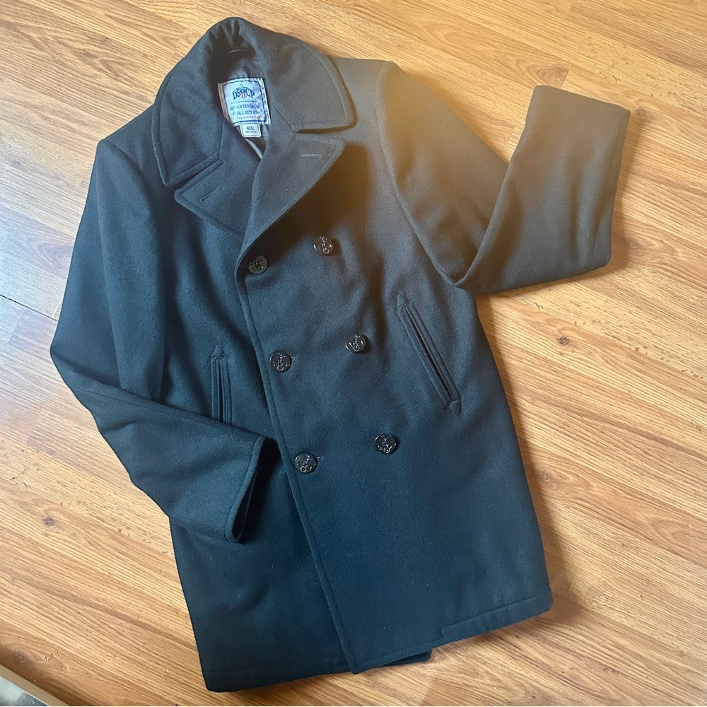 Men’s Black Wool 40XL DSCP Quarterdeck Collection‎ Pea Coat Military *